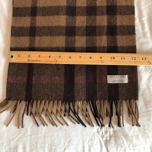 Burberry Brown Giant Check Pattern 100% Cashmere Luxury Scarf - Picture 6 of 8
